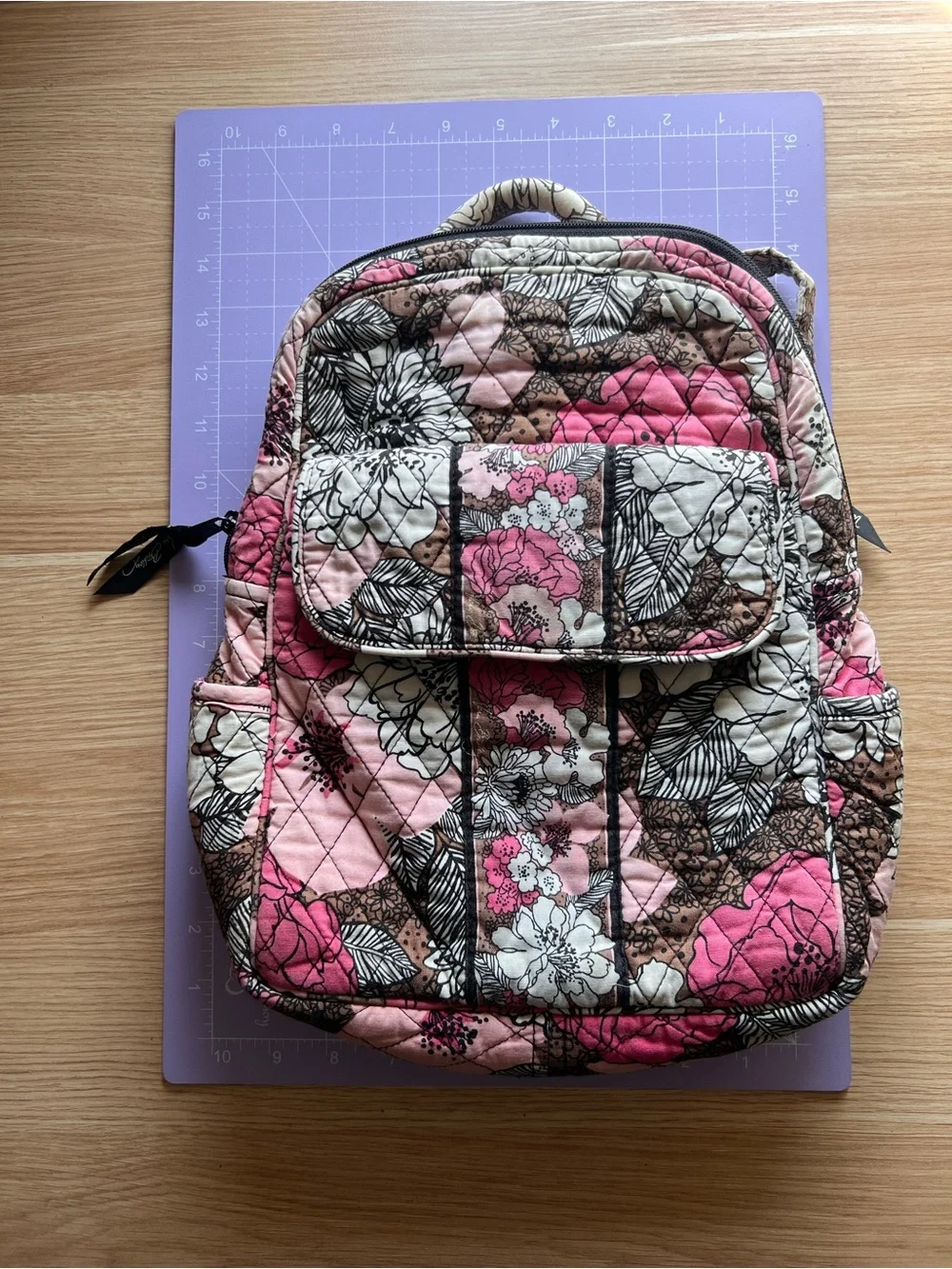 Vera Bradley Small Backpack Mocha Rouge Retired